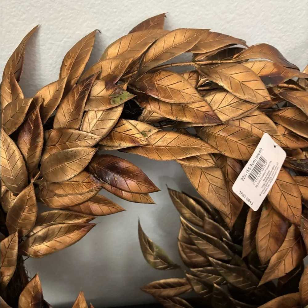 2 Gold Leaf Wreaths 22”